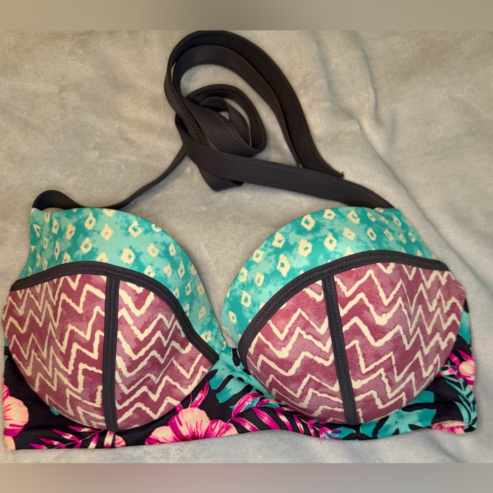 Patterned Halter Bikini Top